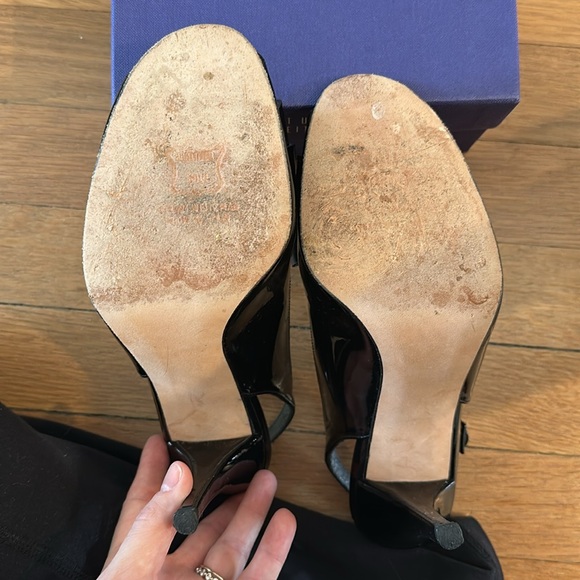 Stuart Weitzman size 7.5 black aniline 4 inch heels- great condition! - Picture 5 of 6